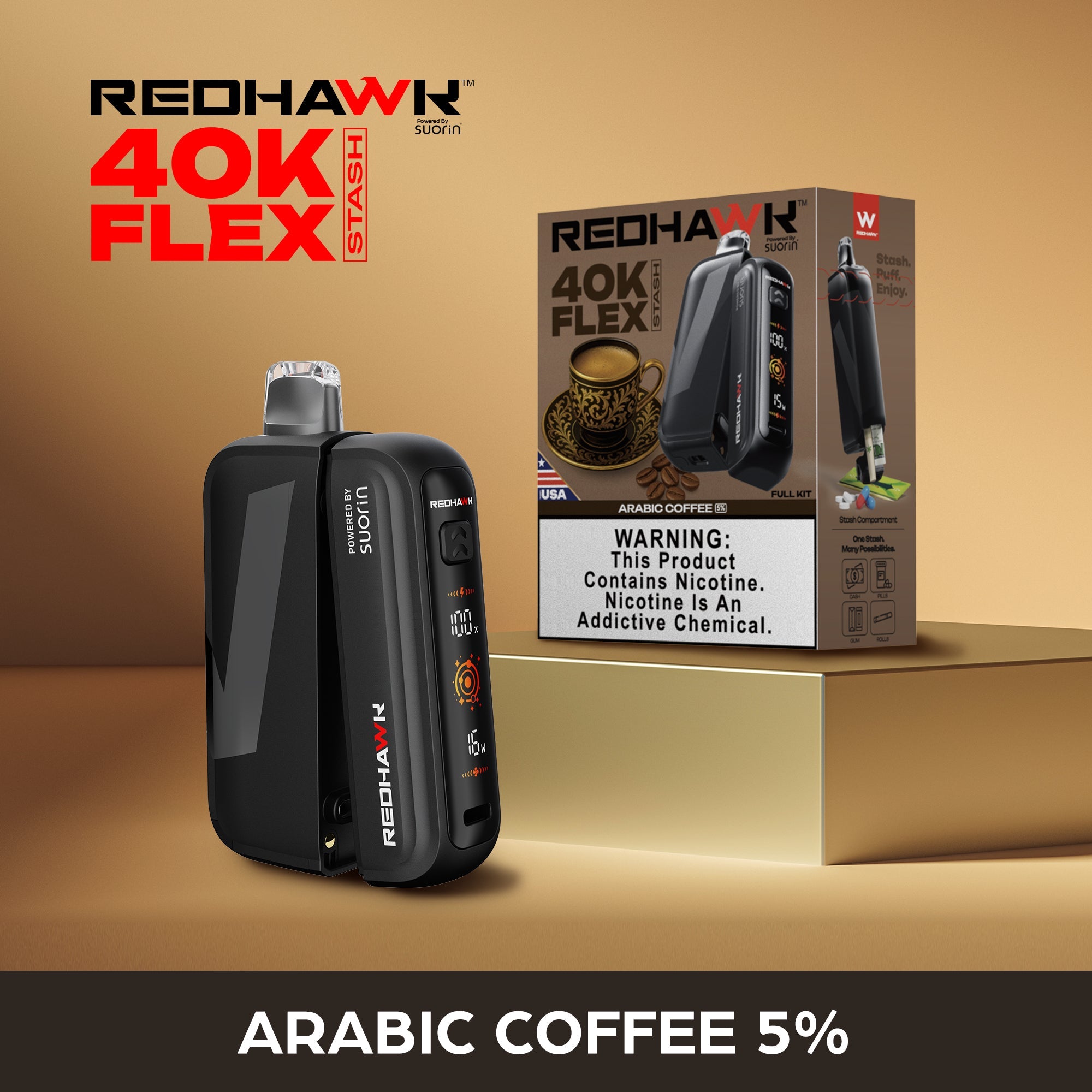 RedHawk 40K FLEX Stash Disposable Vape 40K Puff | Arabic Coffee