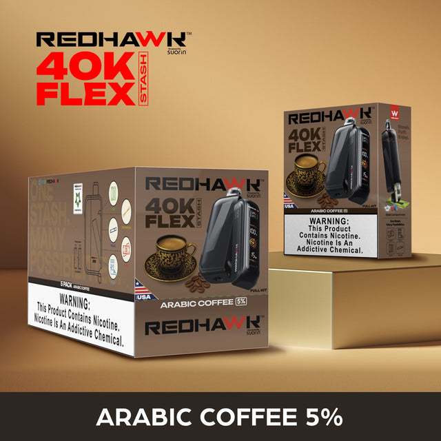 RedHawk 40K FLEX Stash Disposable Vape 40K Puff | Arabic Coffee RedHawk 40K FLEX Stash Disposable Vape 40K Puff | Arabic Coffee