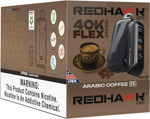 RedHawk 40K FLEX Stash Disposable Vape 40K Puff | Arabic Coffee RedHawk 40K FLEX Stash Disposable Vape 40K Puff | Arabic Coffee