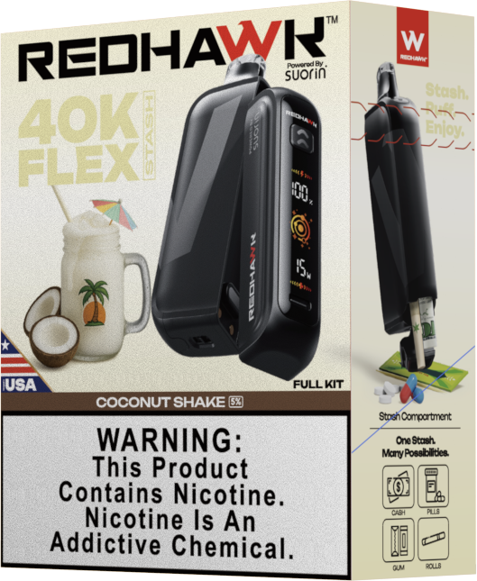 RedHawk 40K FLEX Stash Disposable Vape 40K Puff | Coconut Shake SUSA RedHawk 40K FLEX Stash Disposable Vape 40K Puff | Coconut Shake SUSA