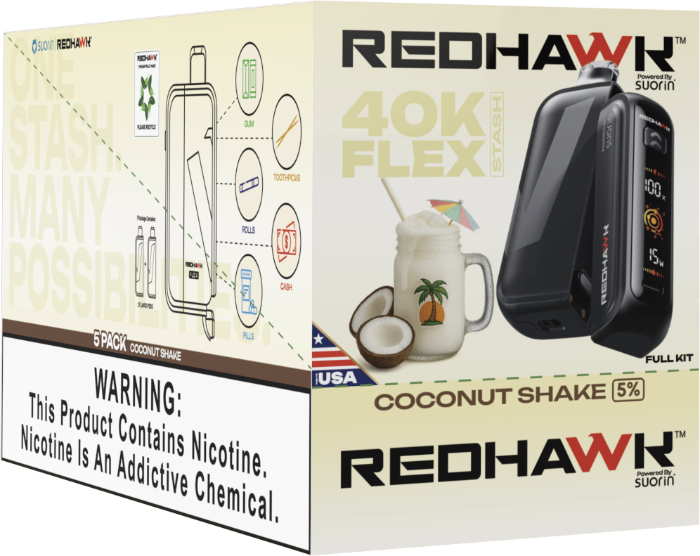RedHawk 40K FLEX Stash Disposable Vape 40K Puff | Coconut Shake SUSA RedHawk 40K FLEX Stash Disposable Vape 40K Puff | Coconut Shake SUSA