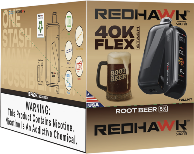 RedHawk 40K FLEX Stash Disposable Vape 40K Puff | Root Beer RedHawk 40K FLEX Stash Disposable Vape 40K Puff | Root Beer
