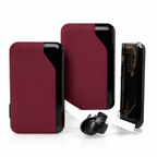 Slik Crimson Velvet Pod System kit showing the device, replacement pod, charging cable, and included accessories