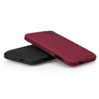 Slik Crimson Velvet and Stealth Black Pod Systems showing the slim card-style design, side button, and MicroUSB charging port