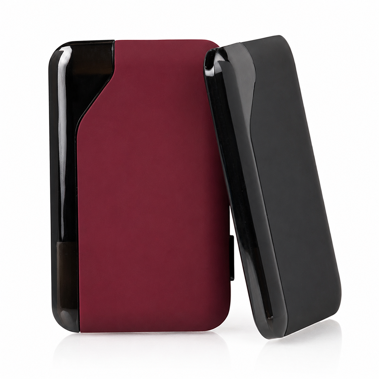 Slik Crimson Velvet and Stealth Black Pod Systems showing the slim side profile, recommended as alternatives for Suorin Air users