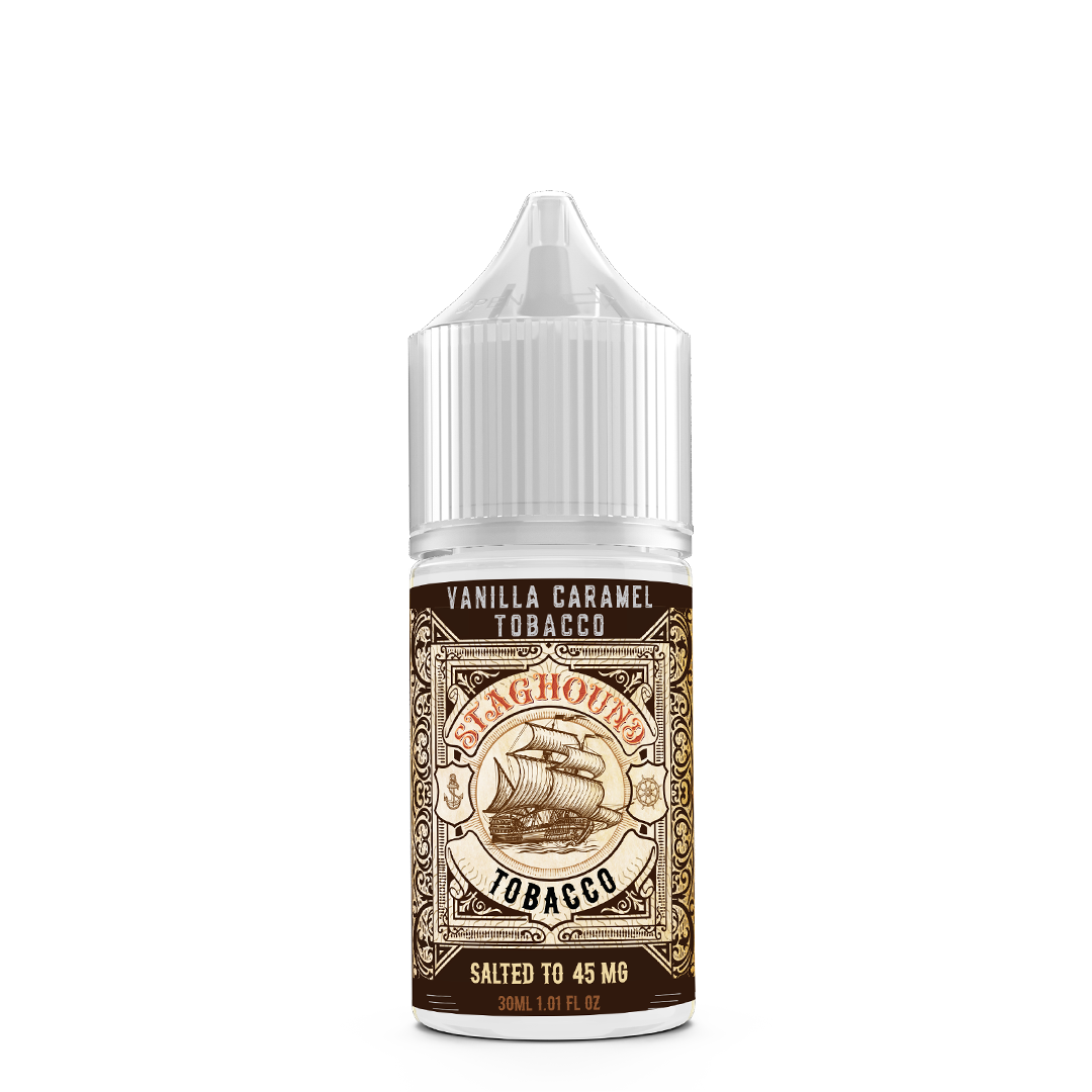 salted caramel vape juice StagHound VANILLA CARAMEL TOBACCO Vape 30mL Salt Nic