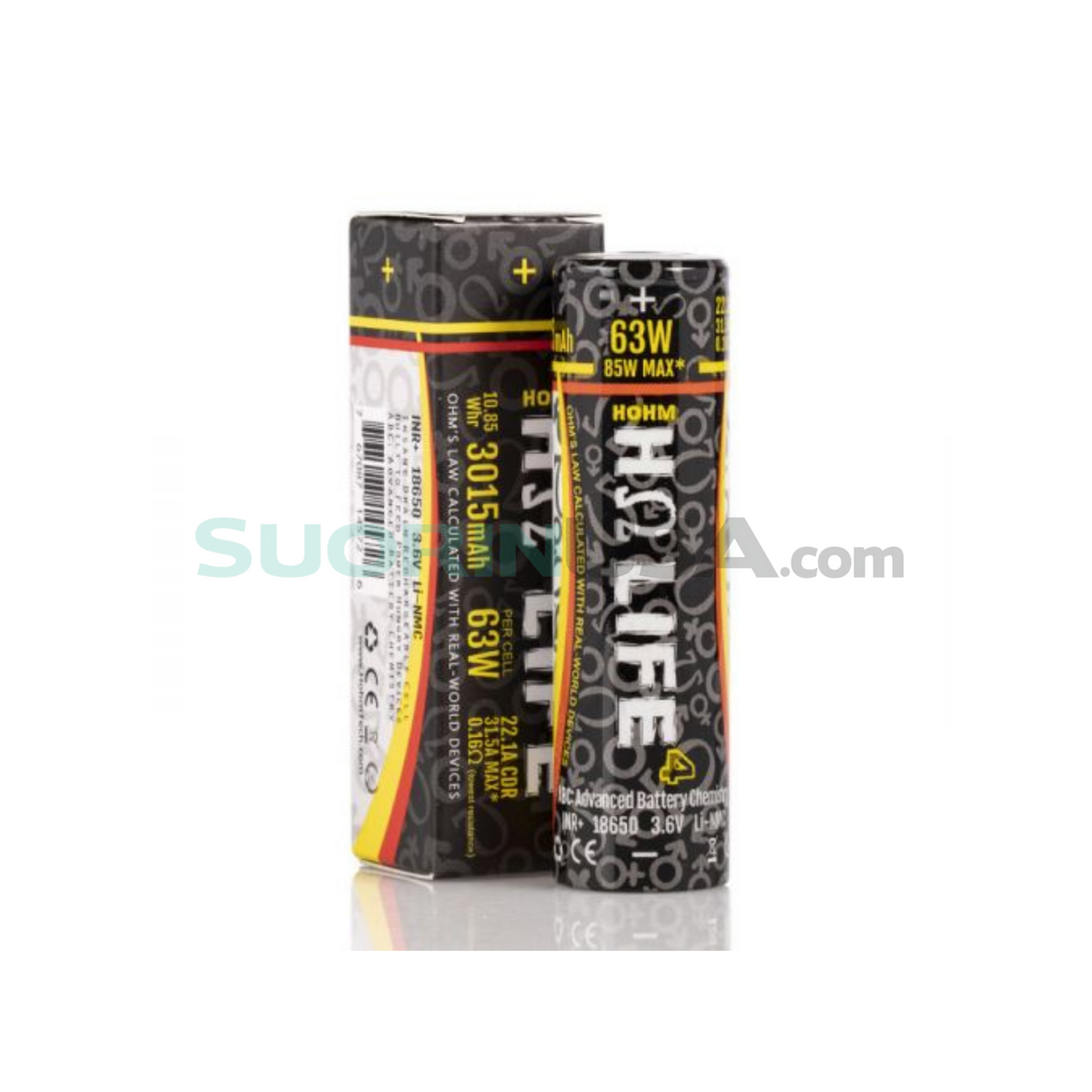 Suorin 18650 Battery - Hohm Life 18650 Flat Top 3077 mAh (2 Pack)