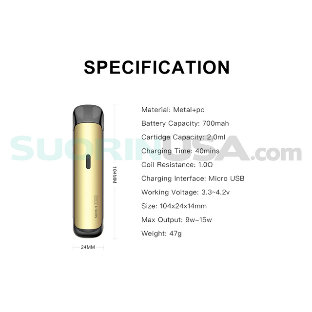 &shine Vape Battery Suorin Shine GOLD - Pod System 13W 510 Thread Batteries For Vape Cartridges Dab Pens - CCELL &shine Vape Battery Suorin Shine GOLD - Pod System 13W 510 Thread Batteries For Vape Cartridges Dab Pens - CCELL