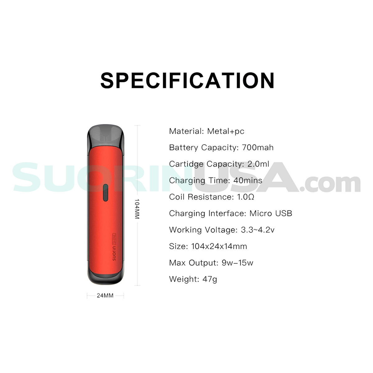 Suorin Shine RED - Pod System 13W